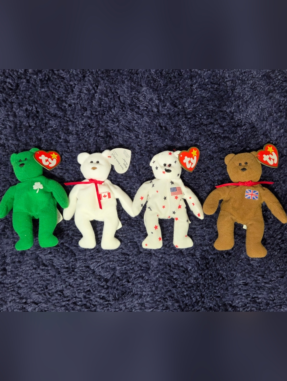 4 vintage Ty Teenie Beanie Babies representing diff. countries - 1999 Mcdonalds